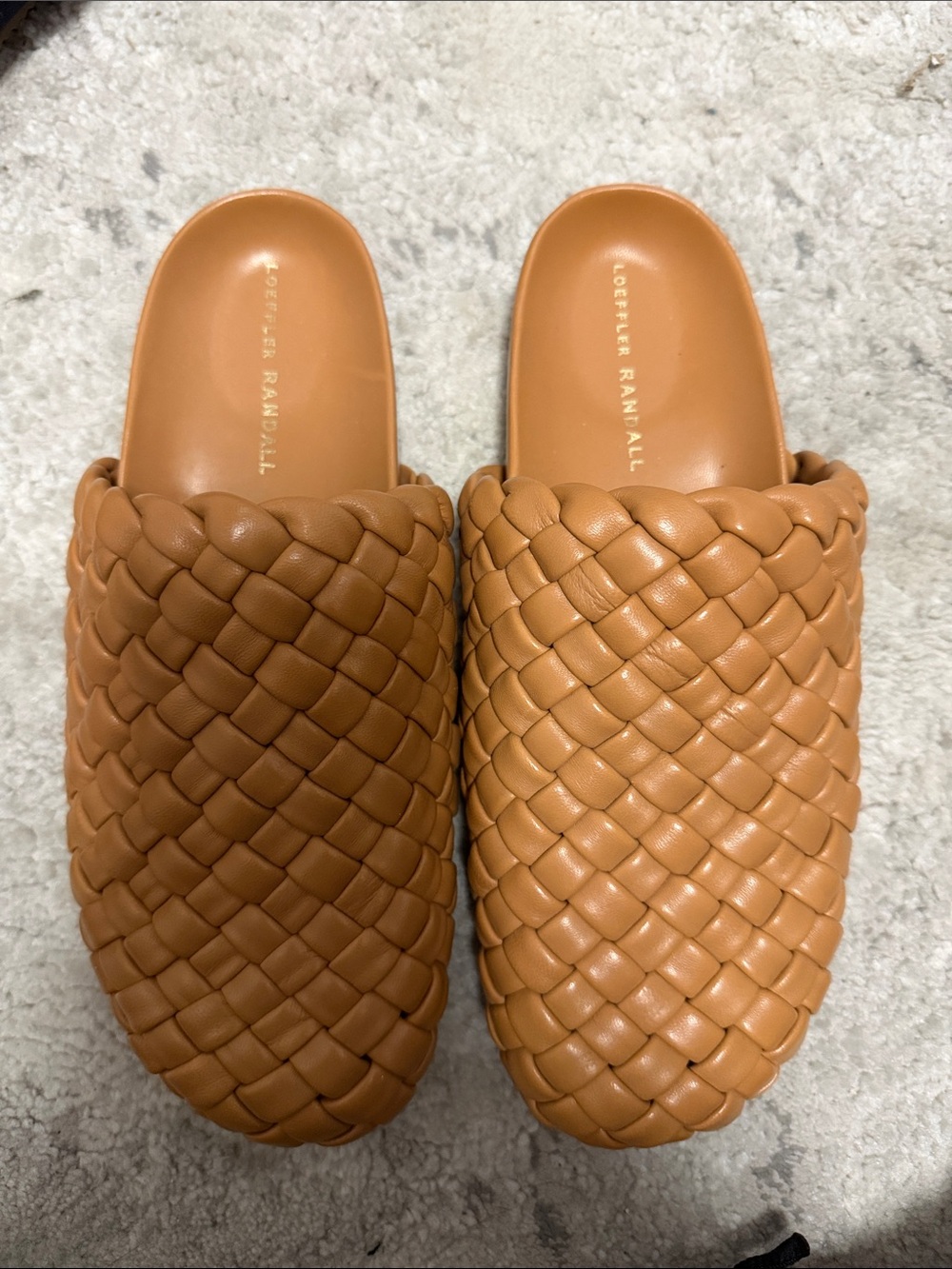 Loeffler Randall Cognac Braided Slide Mules